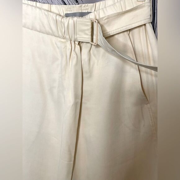Vince Belted Wide Leg Pants Cropped Cream Size XS - Picture 3 of 8